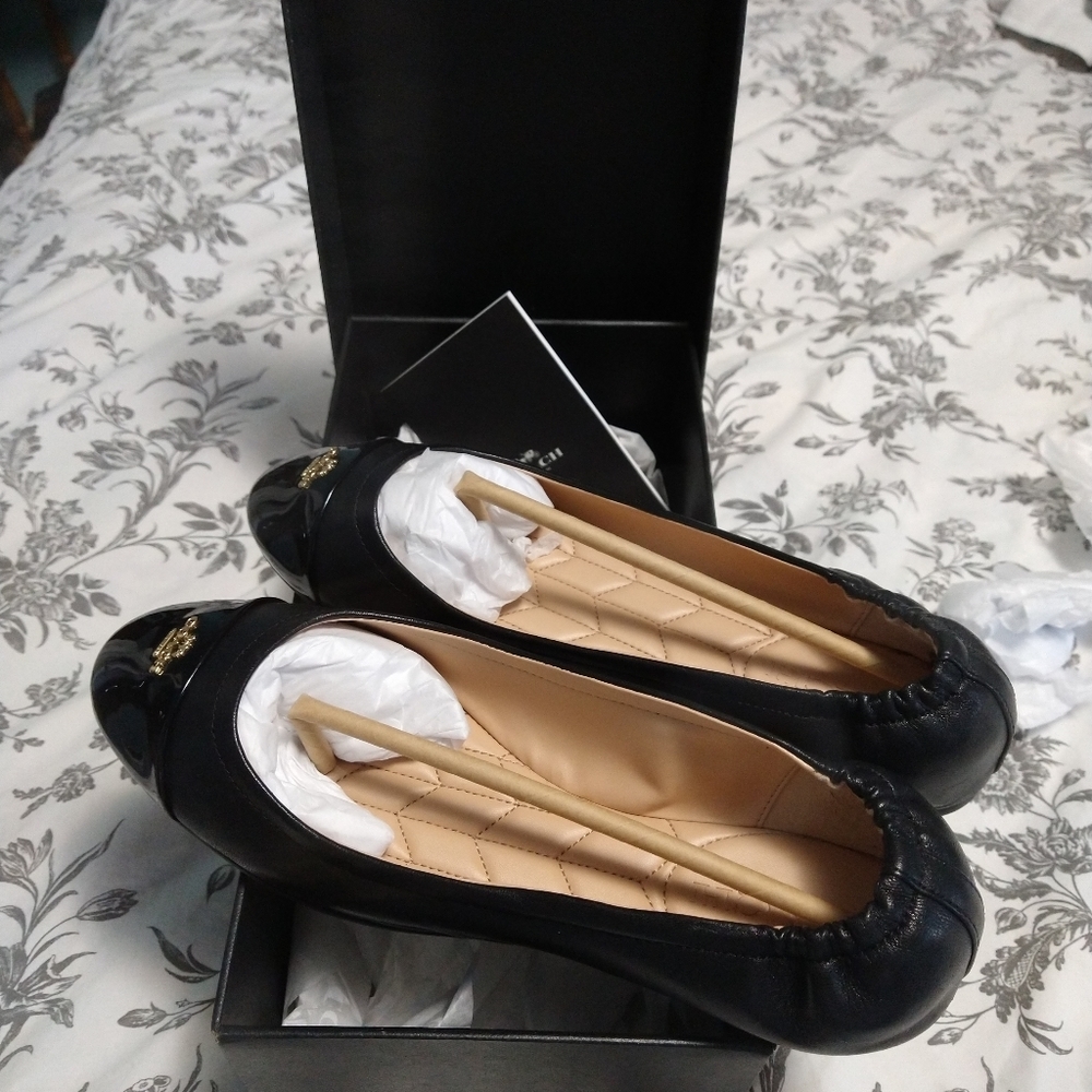 Coach Black Bonnie Ballet Flats